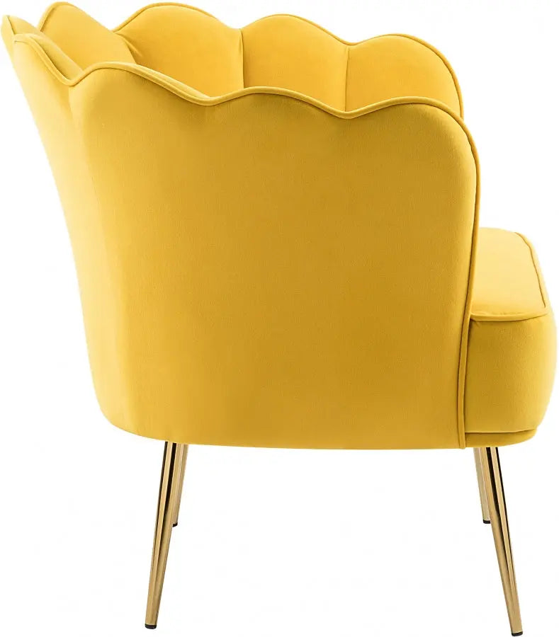 Meridian Furniture - Jester Velvet Accent Chair In Yellow - 516Yellow