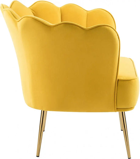 Meridian Furniture - Jester Velvet Accent Chair In Yellow - 516Yellow