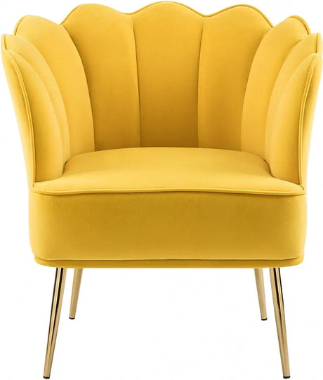 Meridian Furniture - Jester Velvet Accent Chair In Yellow - 516Yellow