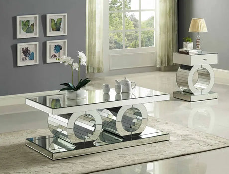 Meridian Furniture - Jocelyn 3 Piece Occasional Table Set In Mirrored - 227-3Set