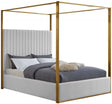 Jones Faux Leather Bed In White - Joneswhite-K | Meridian