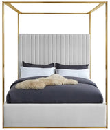 Meridian Furniture - Jones Faux Leather Bed In White - Joneswhite-K