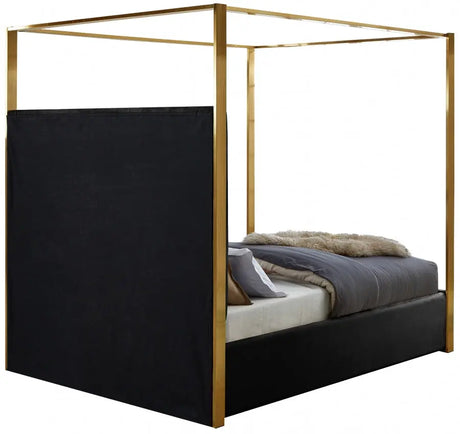 Meridian Furniture - Jones Velvet King Bed In Black - Jonesblack-K