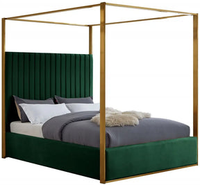 Jones Velvet King Bed In Green - Jonesgreen-K | Meridian