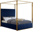 Jones Velvet King Bed In Navy - Jonesnavy-K | Meridian