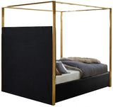Meridian Furniture - Jones Velvet Queen Bed In Black - Jonesblack-Q