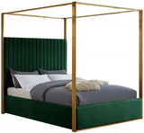 Meridian Furniture - Jones Velvet Queen Bed In Green - Jonesgreen-Q