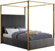 Jones Velvet Queen Bed In Grey - Jonesgrey-Q | Meridian