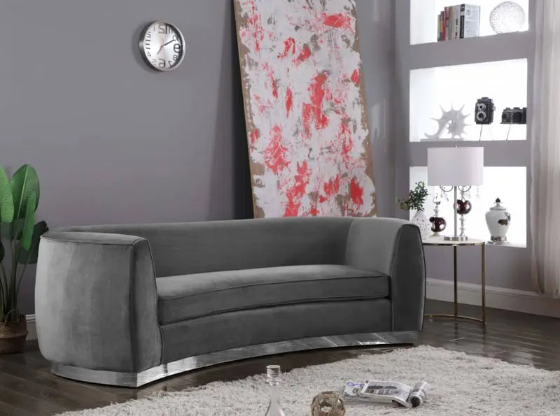 Meridian Furniture - Julian 3 Piece Living Room Set In Grey - 621Grey-S-3Set