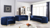 Meridian Furniture - Julian 3 Piece Living Room Set In Navy - 620Navy-S-3Set