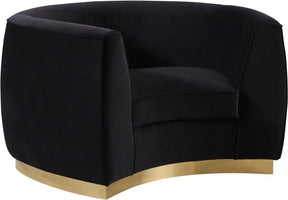 Julian Velvet Chair In Black - 620Black-C | Meridian