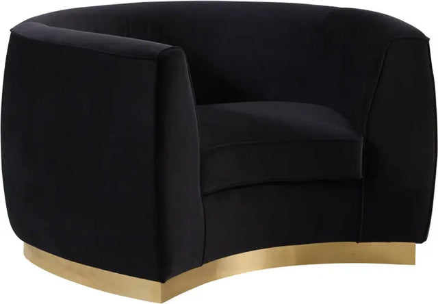 Meridian Furniture - Julian Velvet Chair In Black - 620Black-C