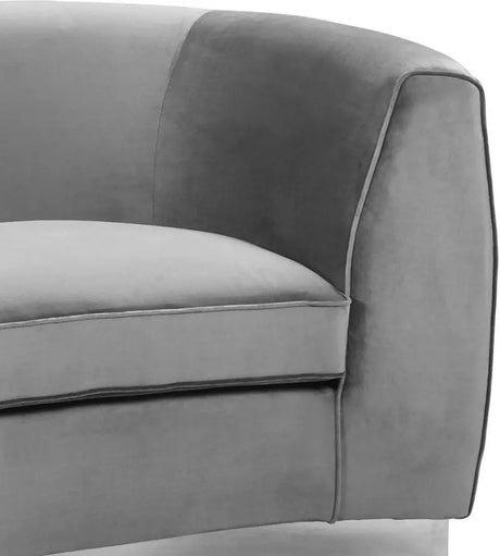 Meridian Furniture - Julian Velvet Chair In Grey - 621Grey-C