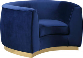 Julian Velvet Chair In Navy - 620Navy-C | Meridian