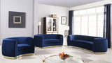 Meridian Furniture - Julian Velvet Chair In Navy - 620Navy-C