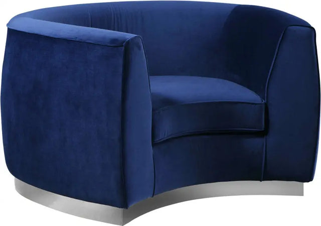 Meridian Furniture - Julian Velvet Chair In Navy - 621Navy-C