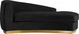 Meridian Furniture - Julian Velvet Chaise Lounge In Black - 620Black-Chaise