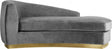Julian Velvet Chaise Lounge In Grey - 620Grey-Chaise | Meridian