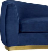 Meridian Furniture - Julian Velvet Chaise Lounge In Navy - 620Navy-Chaise