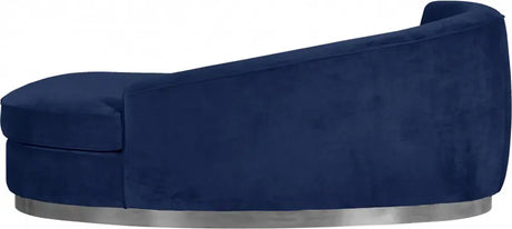 Meridian Furniture - Julian Velvet Chaise Lounge In Navy - 621Navy-Chaise