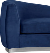 Meridian Furniture - Julian Velvet Chaise Lounge In Navy - 621Navy-Chaise