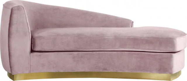 Meridian Furniture - Julian Velvet Chaise Lounge In Pink - 620Pink-Chaise