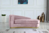 Meridian Furniture - Julian Velvet Chaise Lounge In Pink - 620Pink-Chaise