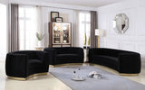 Meridian Furniture - Julian Velvet Loveseat In Black - 620Black-L