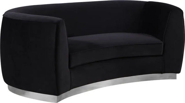 Meridian Furniture - Julian Velvet Loveseat In Black - 621Black-L