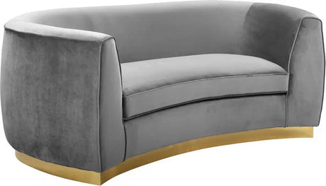 Meridian Furniture - Julian Velvet Loveseat In Grey - 620Grey-L