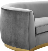 Meridian Furniture - Julian Velvet Loveseat In Grey - 620Grey-L