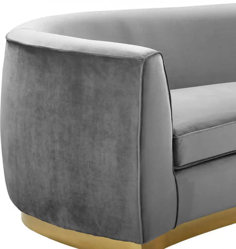 Meridian Furniture - Julian Velvet Loveseat In Grey - 620Grey-L