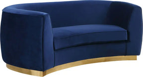 Julian Velvet Loveseat In Navy - 620Navy-L | Meridian
