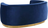 Meridian Furniture - Julian Velvet Loveseat In Navy - 620Navy-L