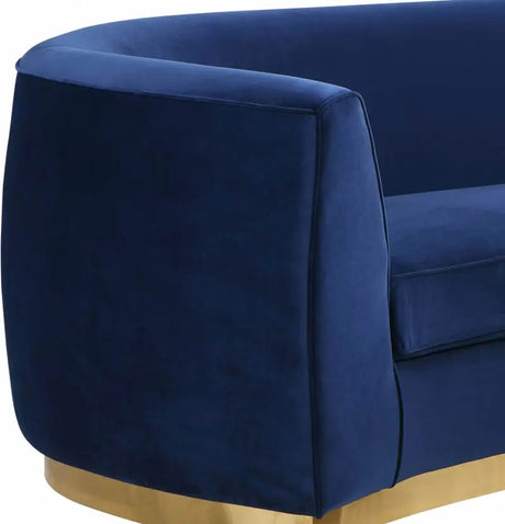 Meridian Furniture - Julian Velvet Loveseat In Navy - 620Navy-L