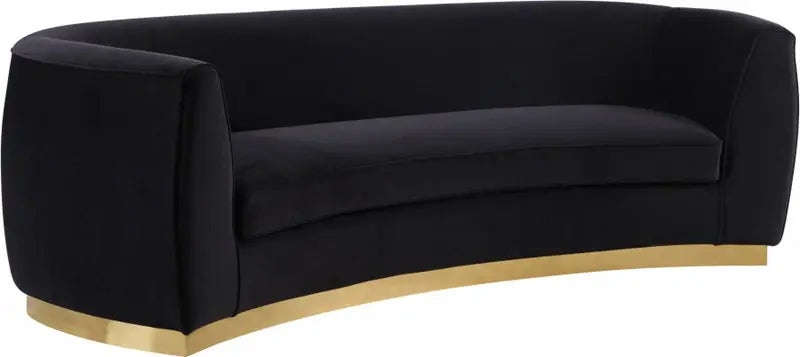 Meridian Furniture - Julian Velvet Sofa In Black - 620Black-S