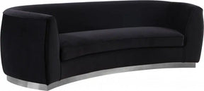 Julian Velvet Sofa In Black - 621Black-S | Meridian
