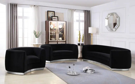 Meridian Furniture - Julian Velvet Sofa In Black - 621Black-S