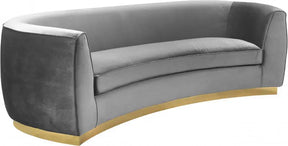 Julian Velvet Sofa In Grey - 620Grey-S | Meridian