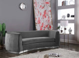 Meridian Furniture - Julian Velvet Sofa In Grey - 621Grey-S