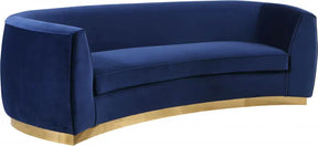 Julian Velvet Sofa In Navy - 620Navy-S | Meridian