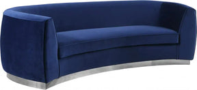 Julian Velvet Sofa In Navy - 621Navy-S | Meridian