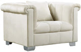 Meridian Furniture - Kayla 3 Piece Living Room Set In Cream - 615Cream-S-3Set