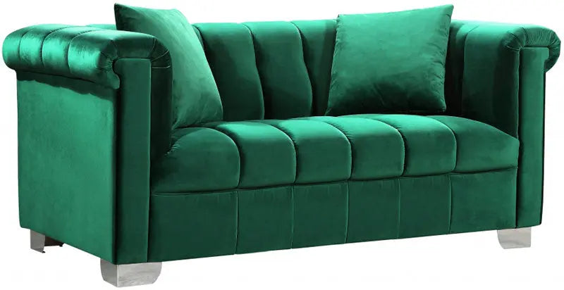 Meridian Furniture - Kayla 3 Piece Living Room Set In Green - 615Green-S-3Set