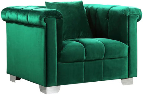 Meridian Furniture - Kayla Velvet Chair In Green - 615Green-C