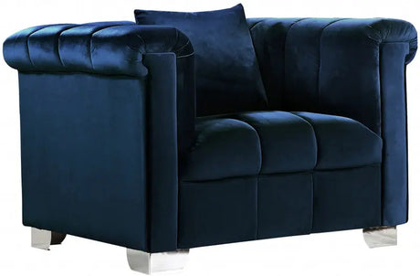 Meridian Furniture - Kayla Velvet Chair In Navy - 615Navy-C