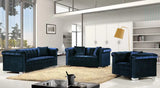 Meridian Furniture - Kayla Velvet Loveseat In Navy - 615Navy-L