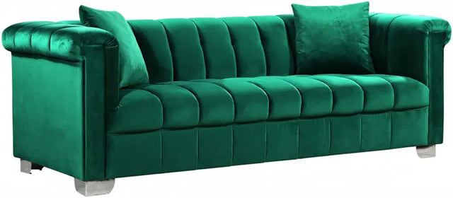 Meridian Furniture - Kayla Velvet Sofa In Green - 615Green-S