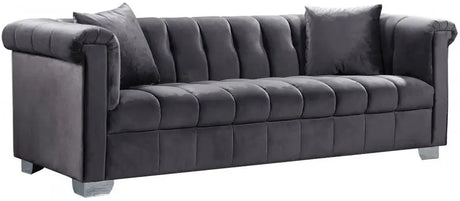 Meridian Furniture - Kayla Velvet Sofa In Grey - 615Grey-S