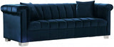 Meridian Furniture - Kayla Velvet Sofa In Navy - 615Navy-S